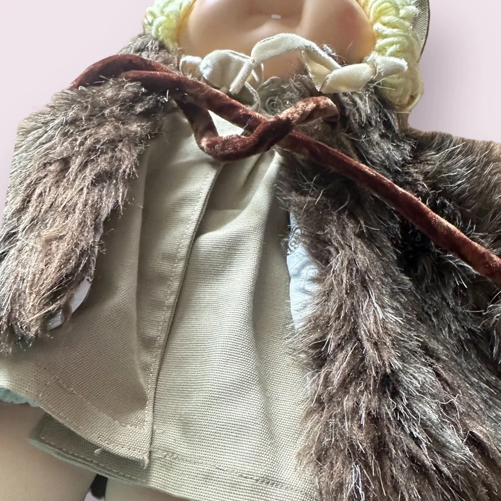 Vintage Blonde Cabbage Patch Kids Fancy Faux Fur Coat Doll 1980’s